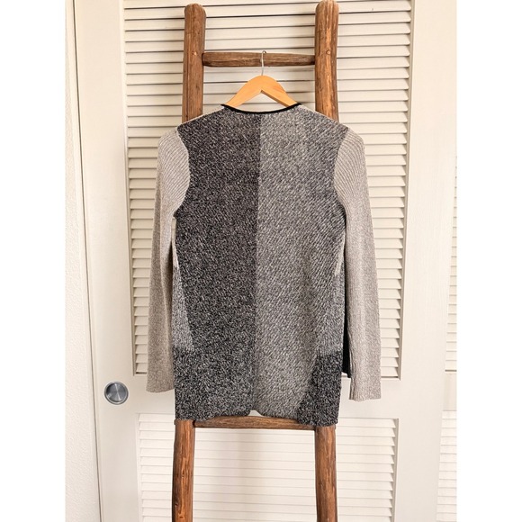 Eileen Fisher Petite Knit Cardigan Color Block Open Front Sweater - Picture 3 of 5
